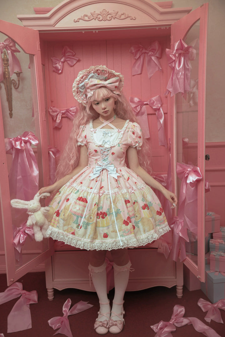 Dark Star Island~Honey Bunny Cake~Sweet Lolita JSK/OP/Strap SK/Shirt   