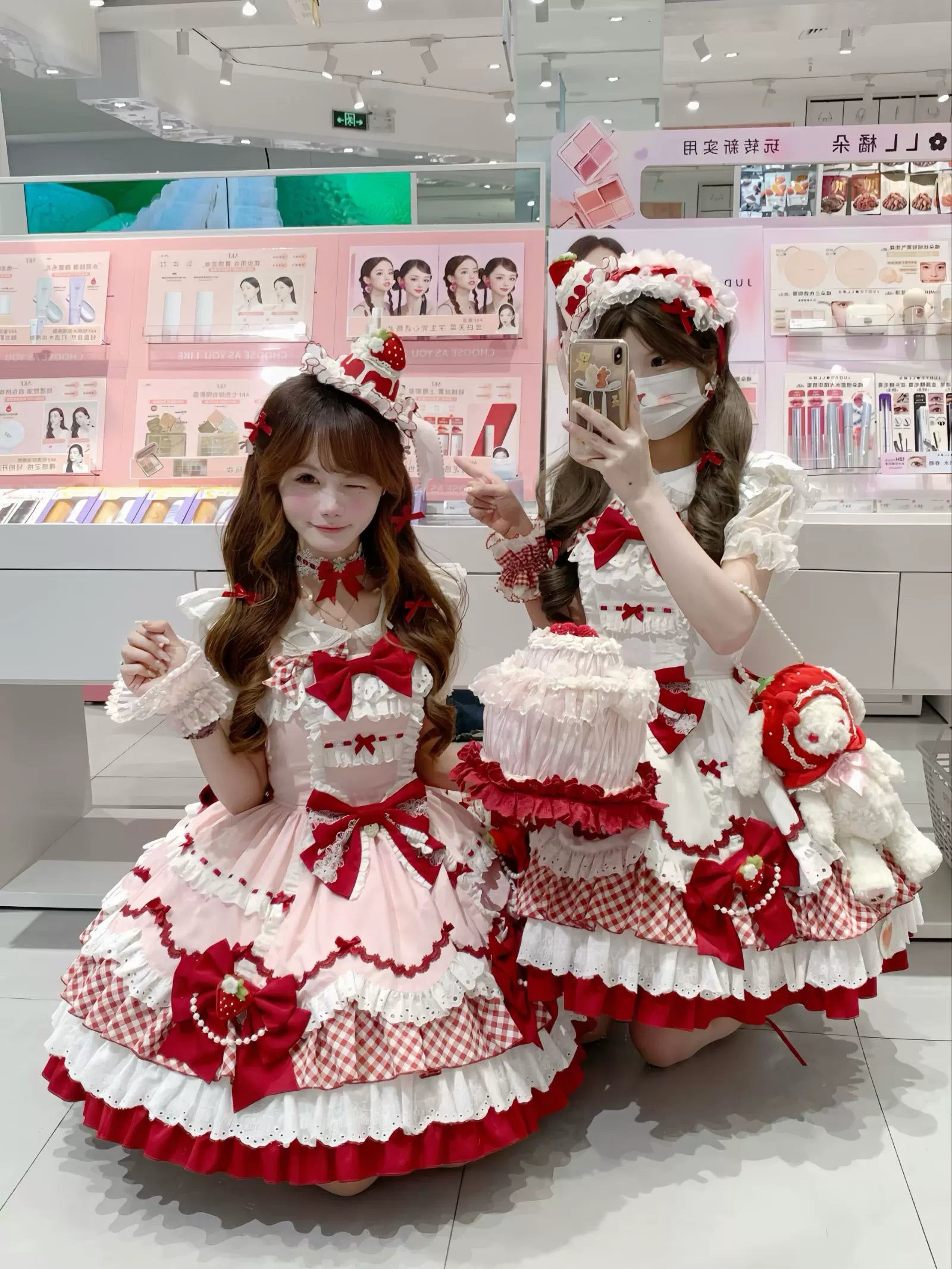 Berry Sweetheart - Sweet Lolita JSK Dress, Four Tiered Hem 44440:808027