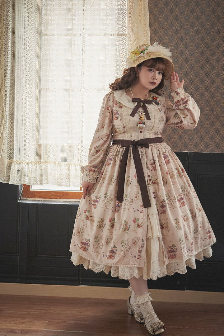 (Buyforme)Miss Point~Forest Lolita Lantern Sleeve OP Casual Dress 29482:342004