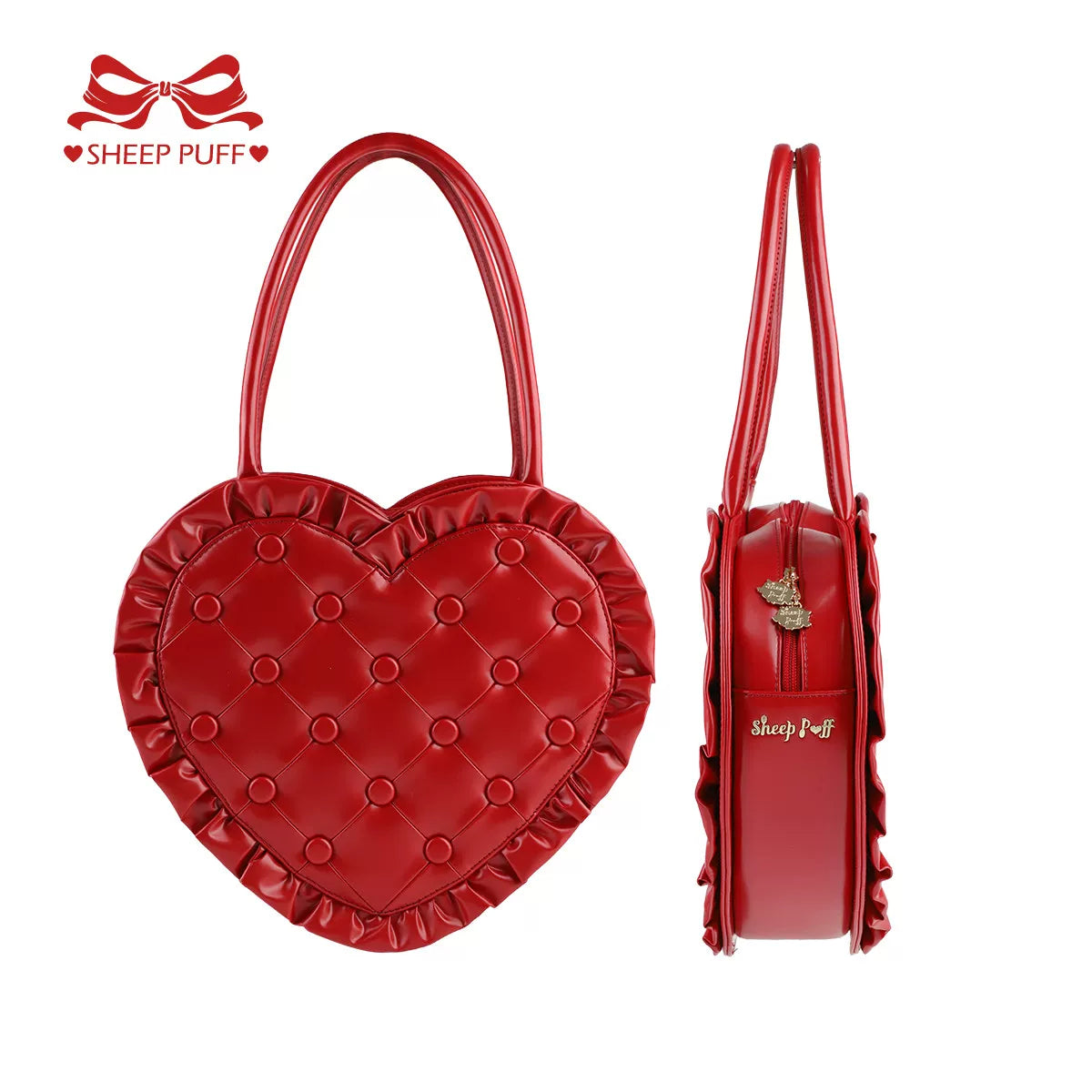 Heart Pillow - Sweet Lolita Heart-shaped Handbag or Shoulder Bag Red