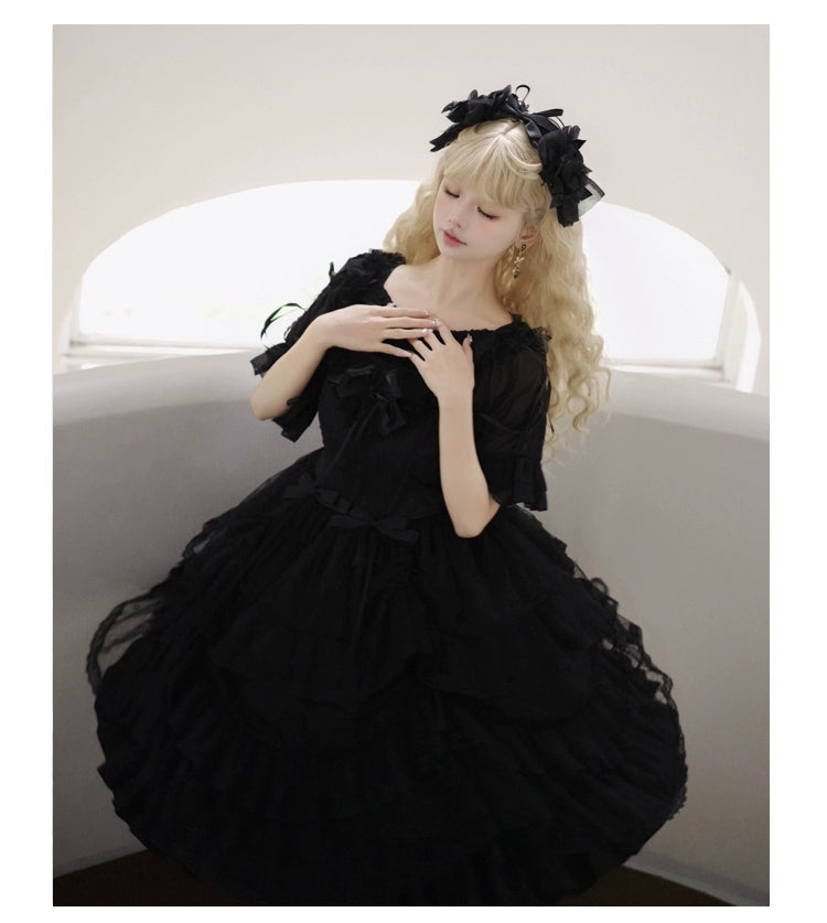 Eieyomi~Iris Love~Classic Princess Lolita JSK Elegant Chiffon Top   