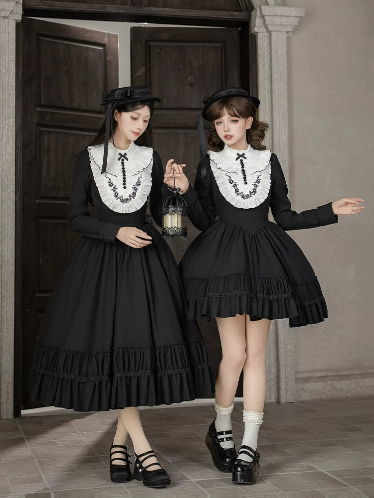Audrey's Reply - Classic Lolita Square Neck OP, Detachable Embroidered Collar