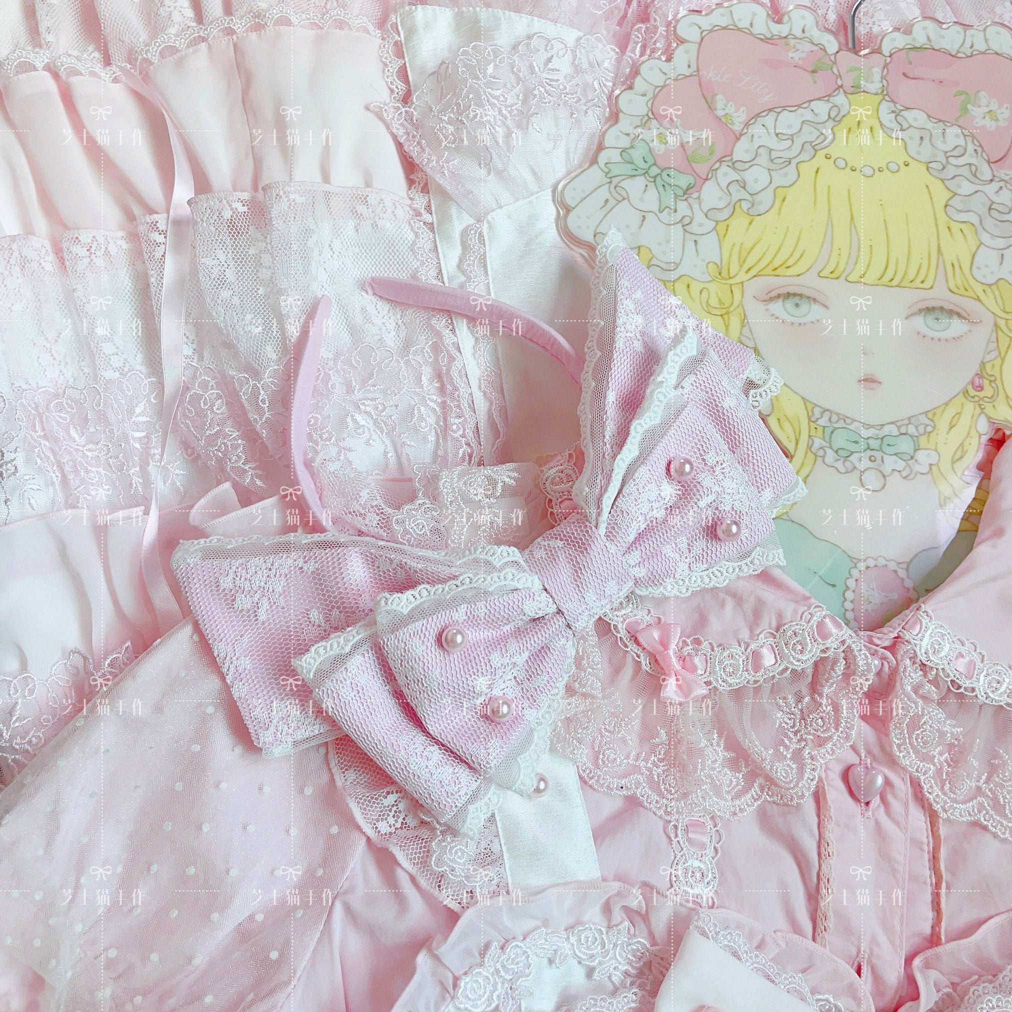 (Buyforme)Cheese Cat~Sweet Lolita KC Lace Butterfly Lolita KC with Pearl 15210:198060