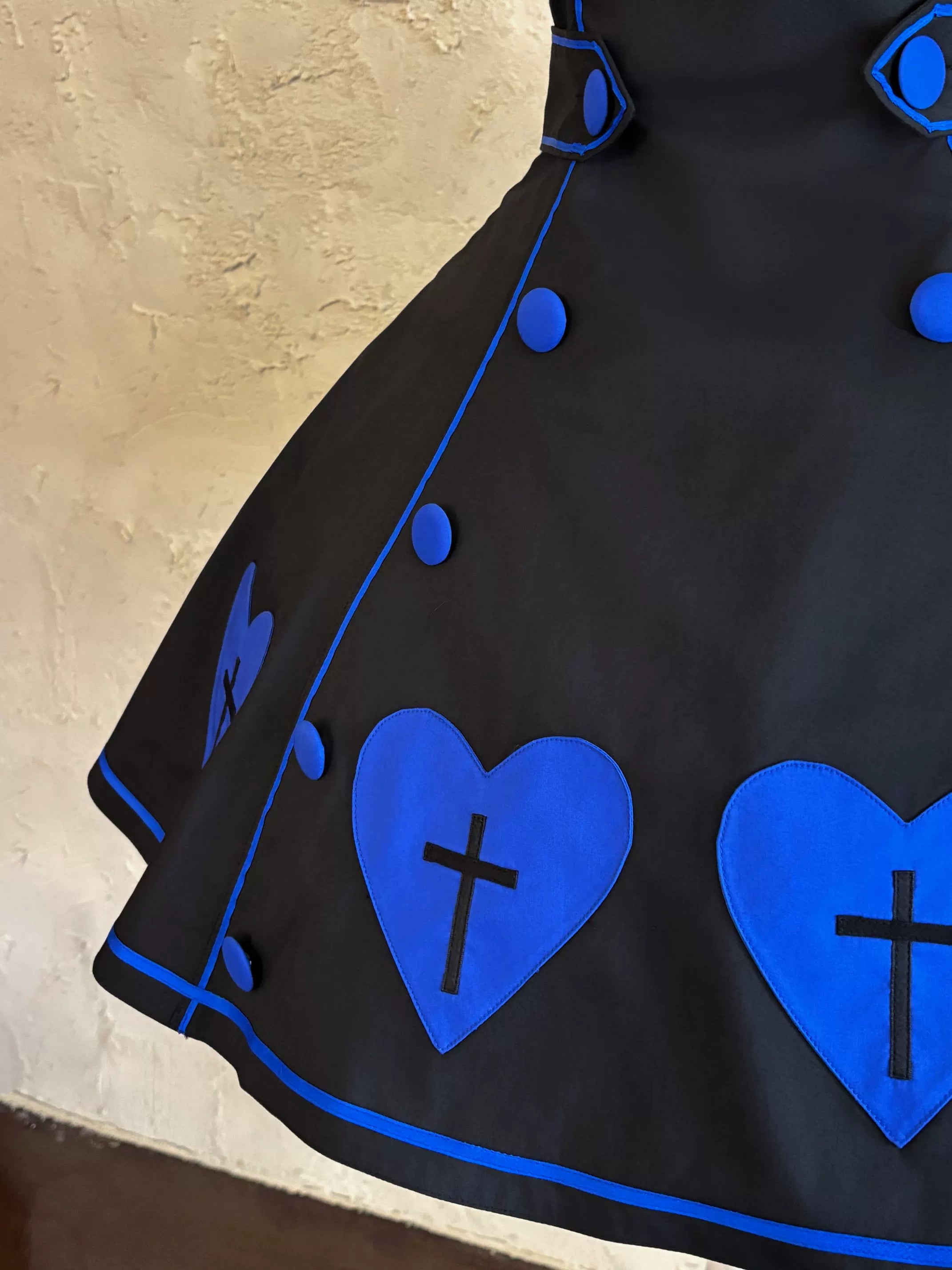 Sweet Heart Hospital - Old School Lolita Stand Collar OP Dress, Heart-cross Patches