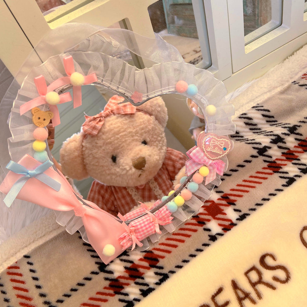 Bear Doll~Little Bear Kindergarten Mirror~Sweet Lolita Portable Lolita Love Mirror   