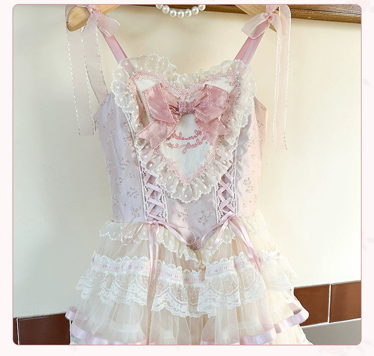 Mademoiselle Pearl~Silk Ballet~Wedding Lolita JSK Dress Princess Ballet Dress   