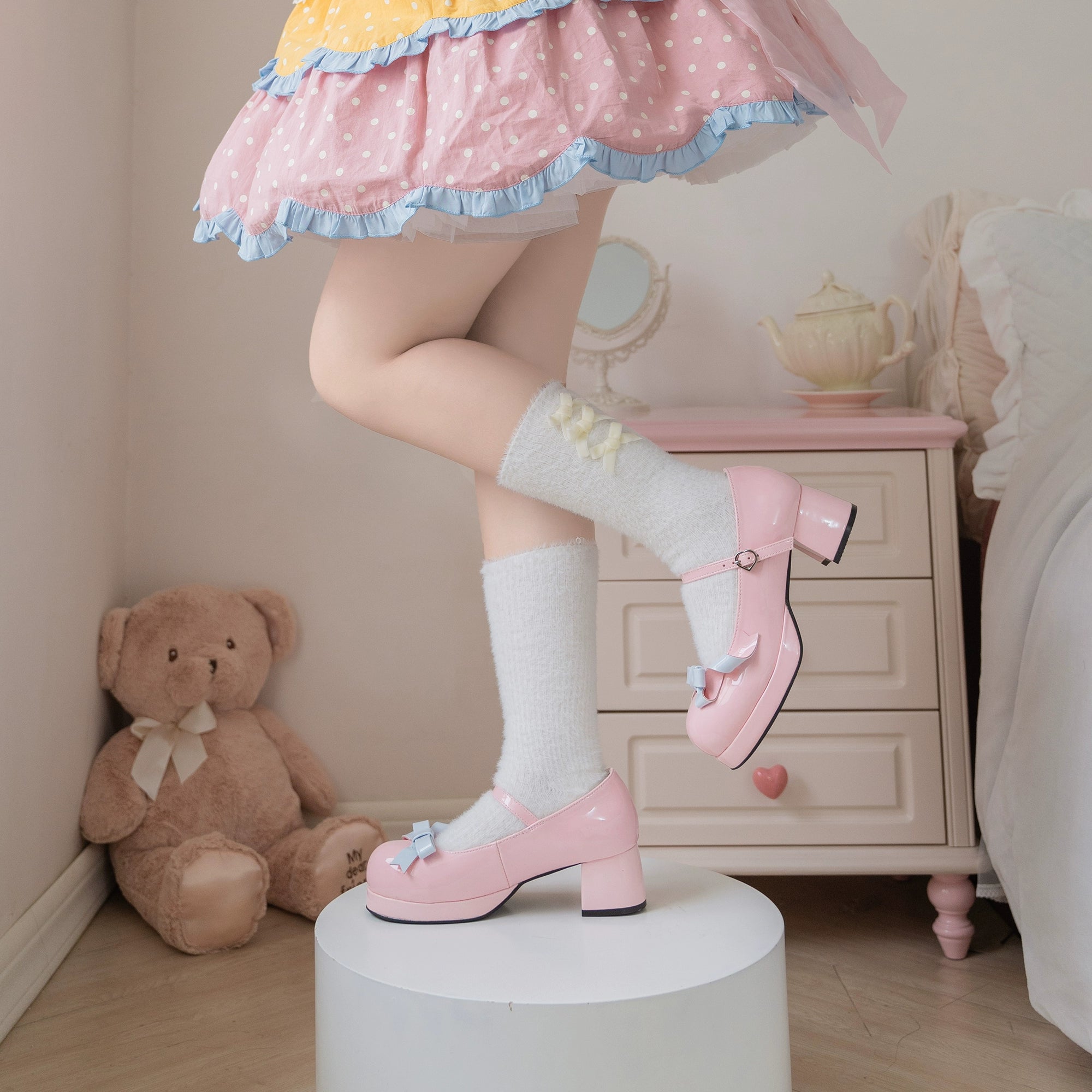 Dolly Doll~Lovers' Gift~Round Toe Middle Heel Mary Jane Lolita Shoes 32678:397872