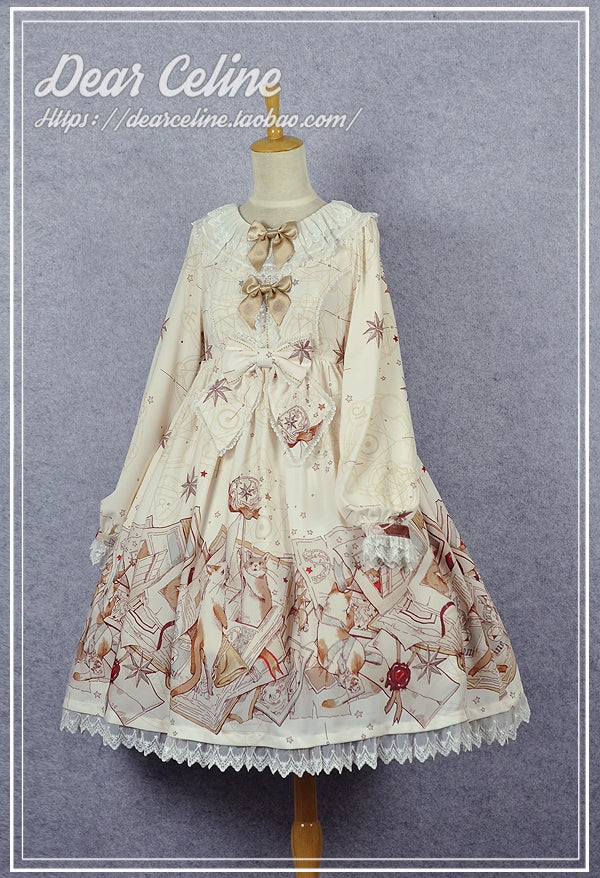 (BFM)Dear Celine~Cat Professor's Magic Class~Daily Lolita OP Dress Long Sleeve Dress   