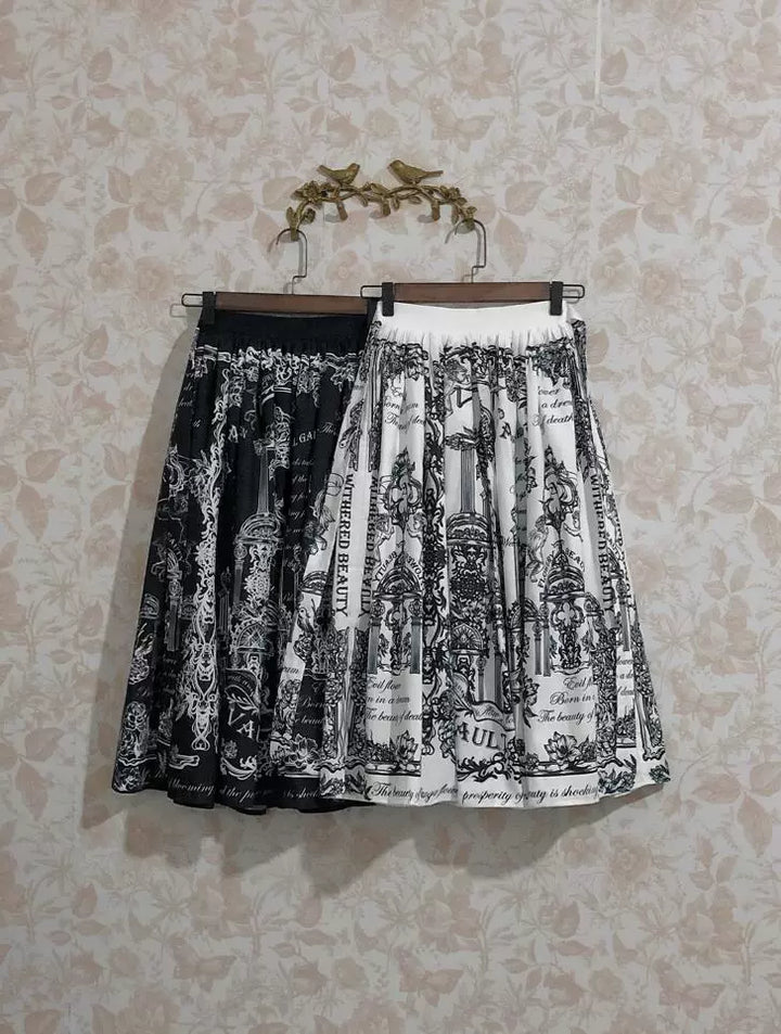 Vault Design~Angel Garden~Classic Lolita SK A-line Printed Lolita Skirt 42168:729500