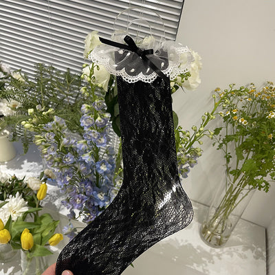 WAGUIR~Sweet Lolita Short Lace Socks Multicolor black free size 