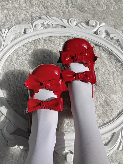 Beauty Bunny~Kawaii Lolita Shoes Low Heels Round Toe PU Shoes   