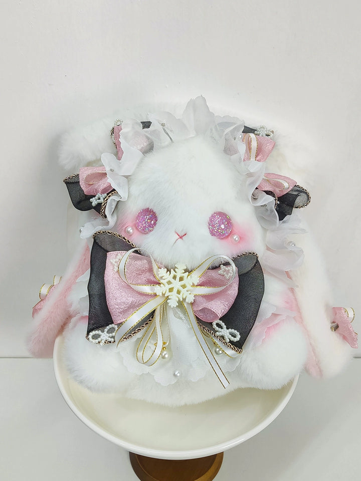 Bear Star~Kawaii Lolita Bag Handmade Bunny Crossbody Shoulders Bags Black Pink Large Crossbody+shoulders bag
