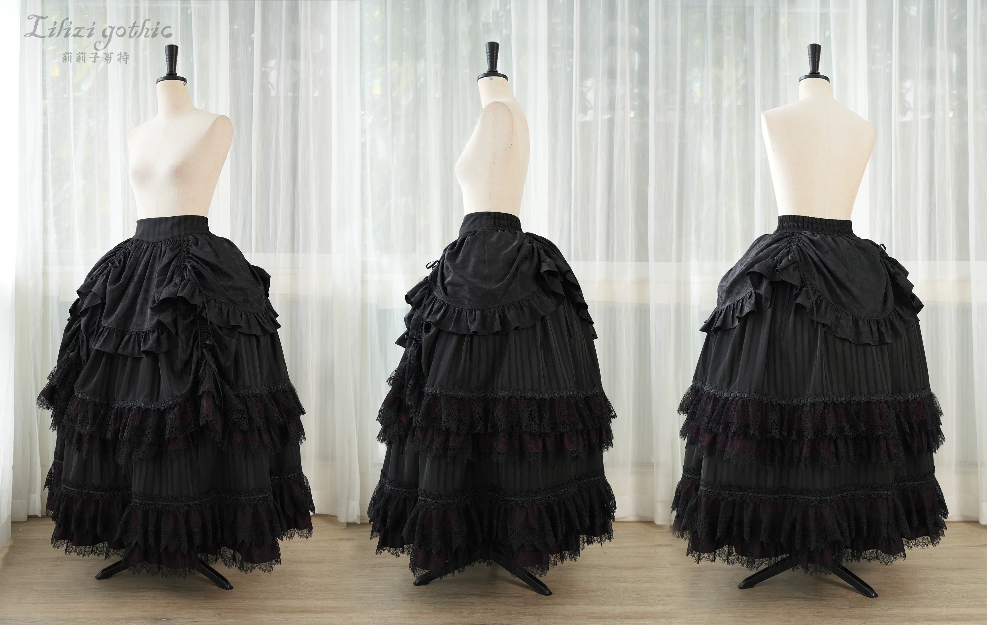 Victoria's Praise - Gorgeous Gothic Lolita Blouse & High-low Hem Skirt (L M S XL XS) 44898:828059