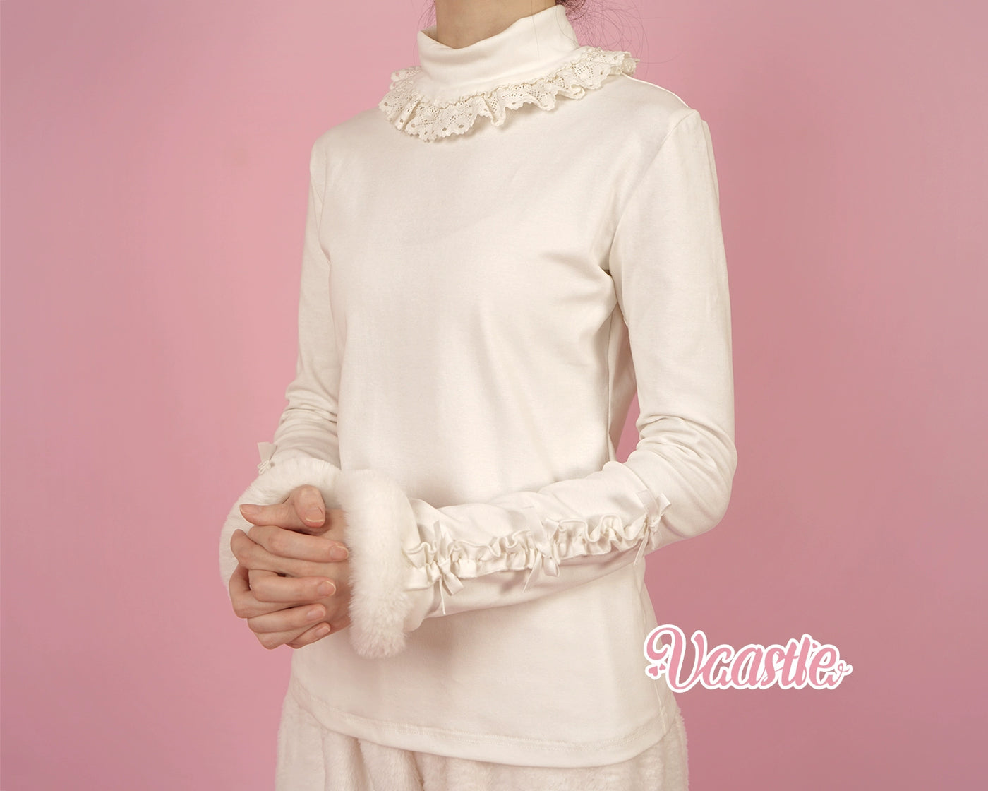 (Buy for me) Vcastle~Sweet Lolita High-neck Long Sleeve Sweater   