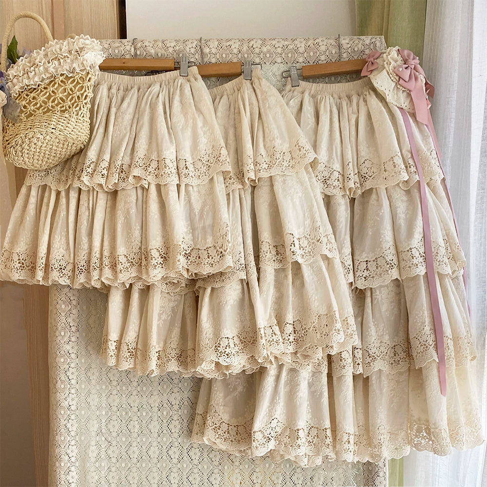 Miss Point - Forest Waltz - Classic Lolita Blouse & Multi-Tiered Ruffles SK (Ivory / 2XL L M S XL XS) 44233:800003