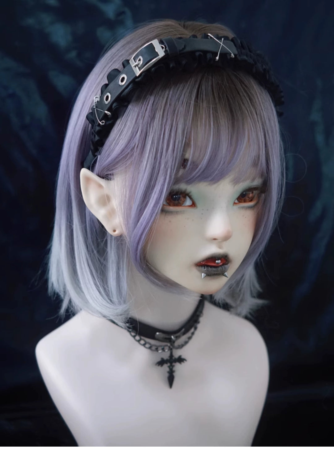 Strange Sugar~Gothic Lolita KC Faux Leather Pleated Lolita Hair Accessories   