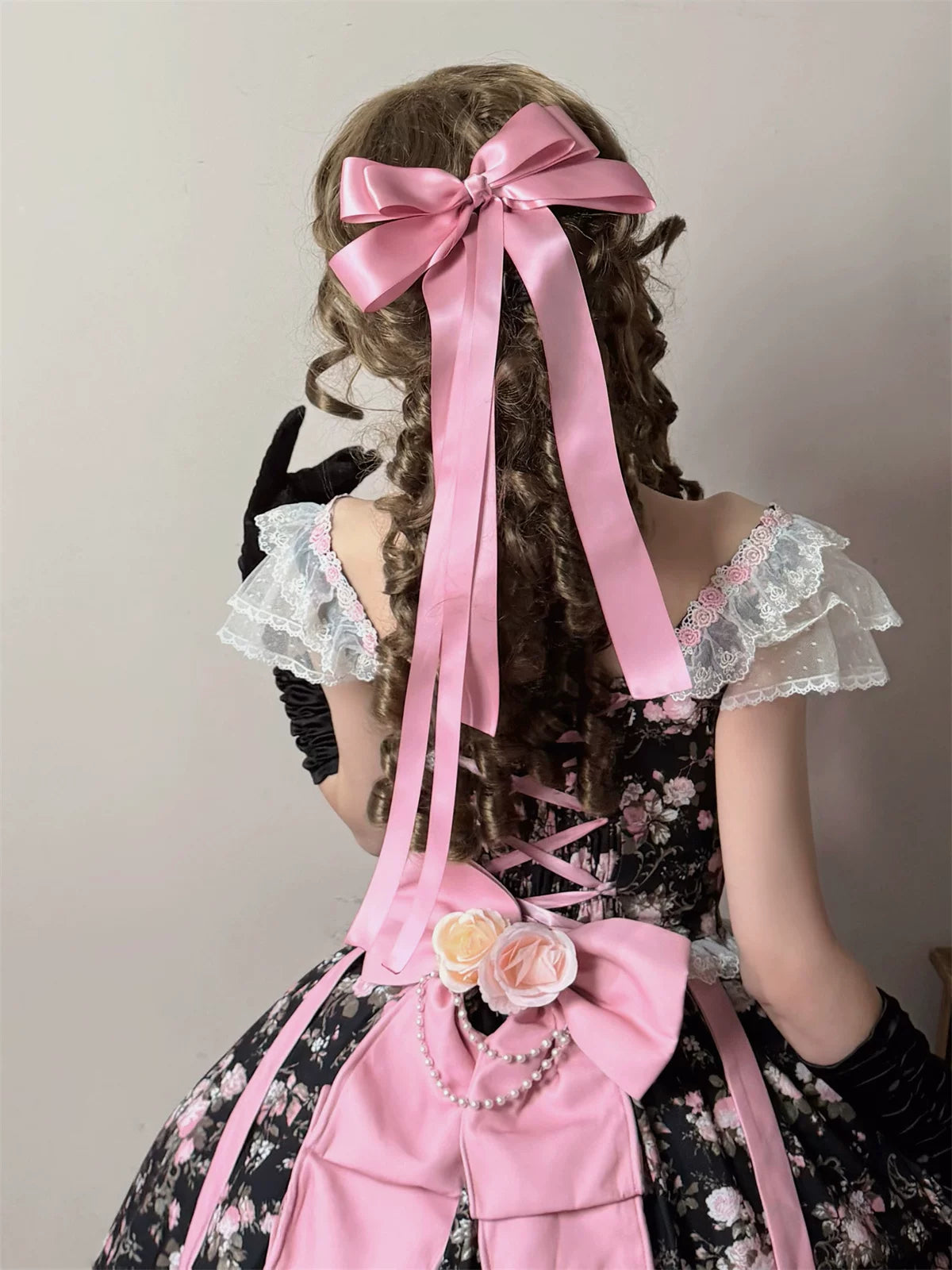 Dolota Flower Wall - Classic Lolita Floral OP Dress, Open Shoulder 44485:811096