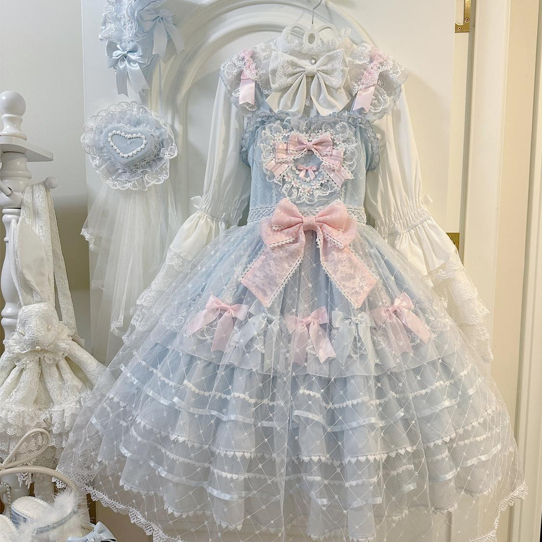 Hanguliang~Spring Awakening~Sweet Lolita JSK and Princess-Sleeved Shirt with Lace Detail