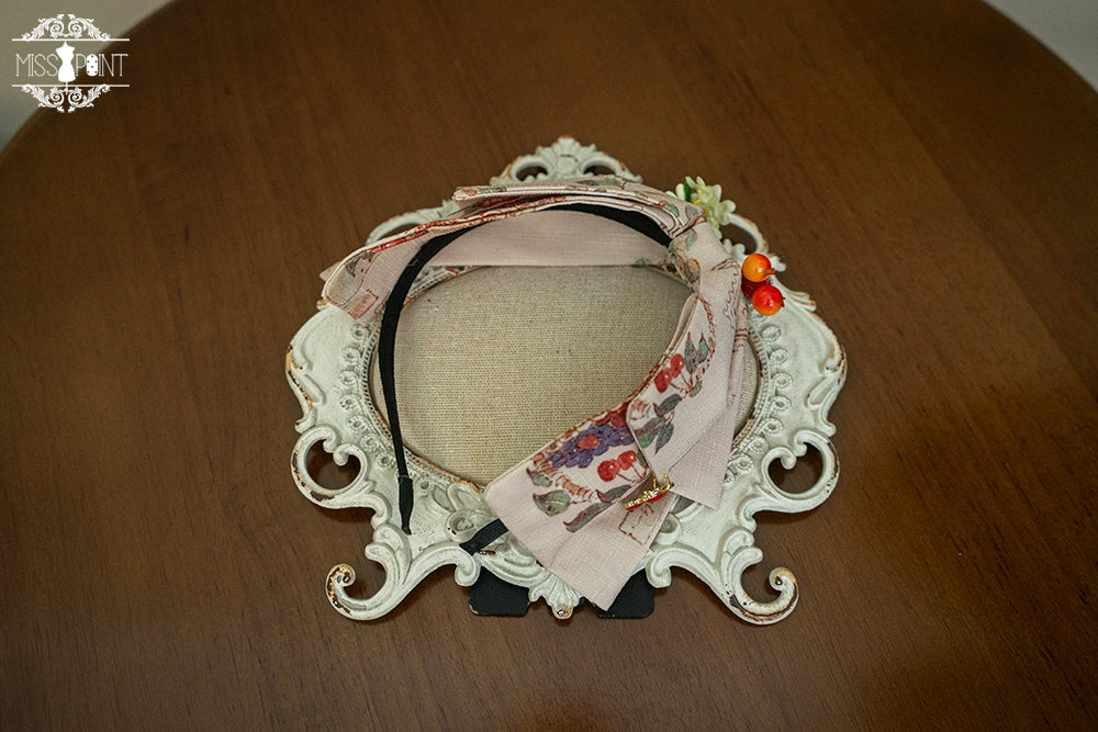 (Buyforme)Miss Point~ Forest Lolita Small Straw Hat Clip KC Accessory KC- ivory color