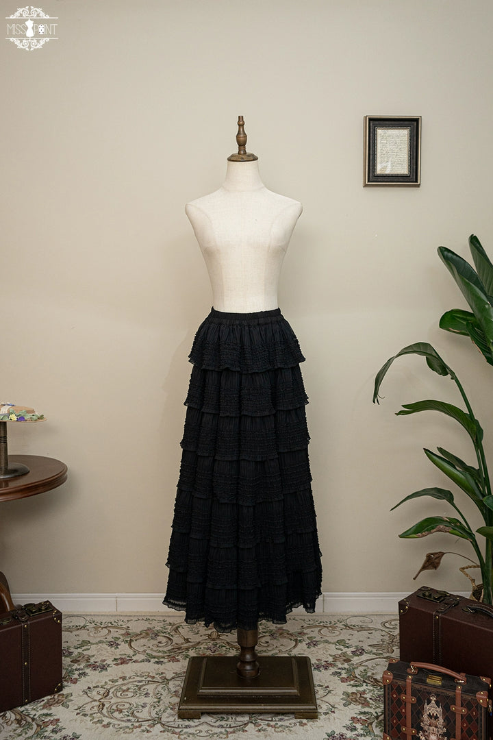 Miss Point~Cat Rose Tea~Elegant Lolita Underskirt Multi-layers Ruffle SK (L M S) 42136:727407