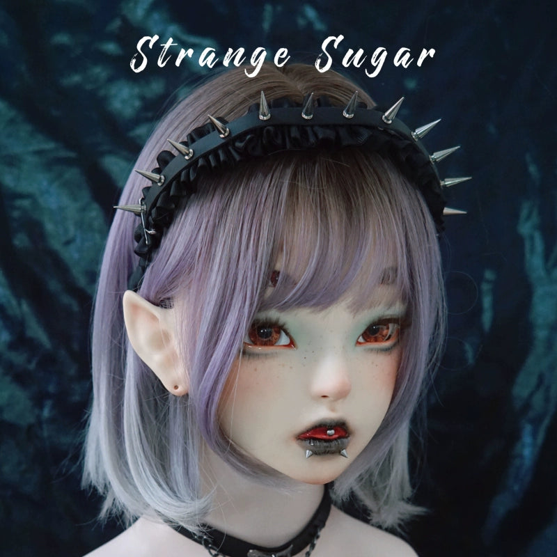 Strange Sugar~Gothic Lolita KC Faux Leather Pleated Lolita Hair Accessories 1  