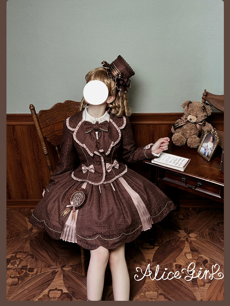 Alice Girl - Bear Chocolate Slab - Classic Lolita Slim Fit JSK & SK Dress 44309:804436