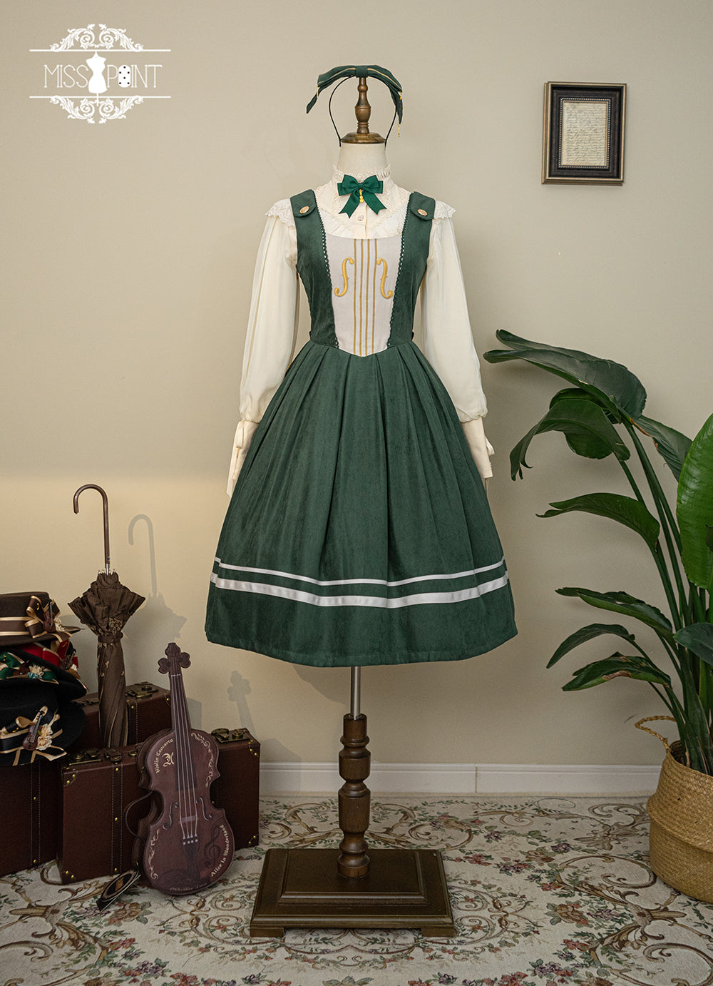 (BFM)Miss Point~Customized Lolita Jumper Dress~Elegant College Lolita JSK XS green (2XL L M S XL XS / green) 32198:377496