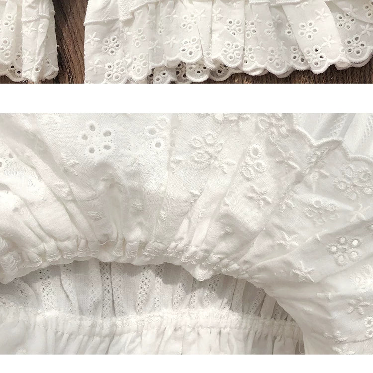 Elastic Waist Lolita Cotton Bloomers, Ruffled Leg Hem 45846:864732