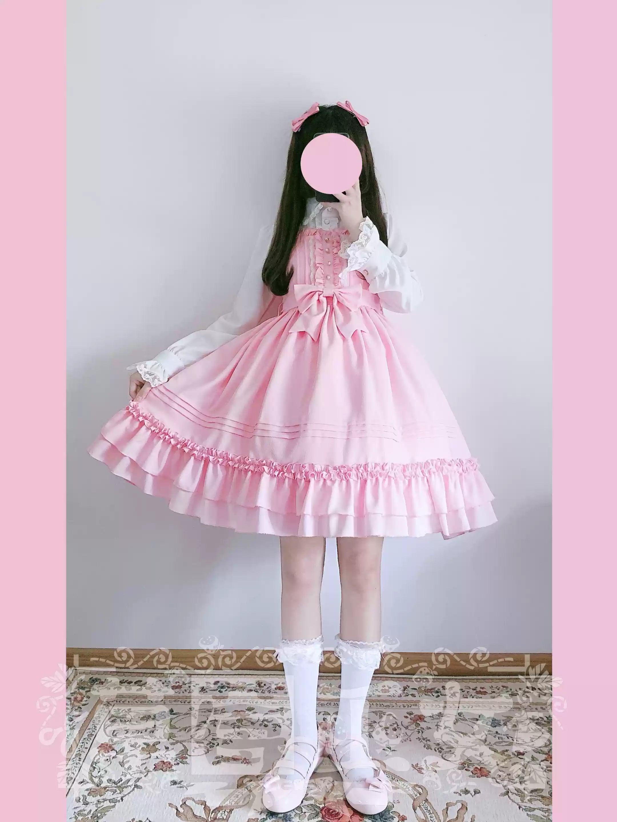 Strawberry Witch - Sweet Lolita JSK Multicolored Lolita Dress Soft pink S