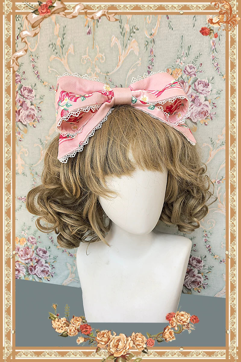 Strawberry Chef - Printed Old School Lolita Dress, Detachable Bows (M) / L M S XL) 44505:810382