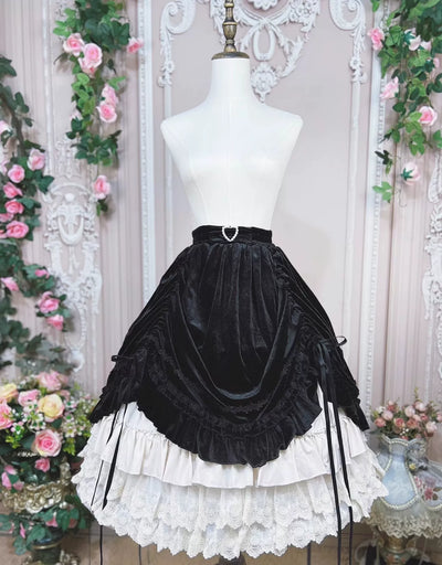 DMFS Lolita~Inception Time~Retro Lolita Skirt Black Fall/Winter Lolita SK One size fits all black 