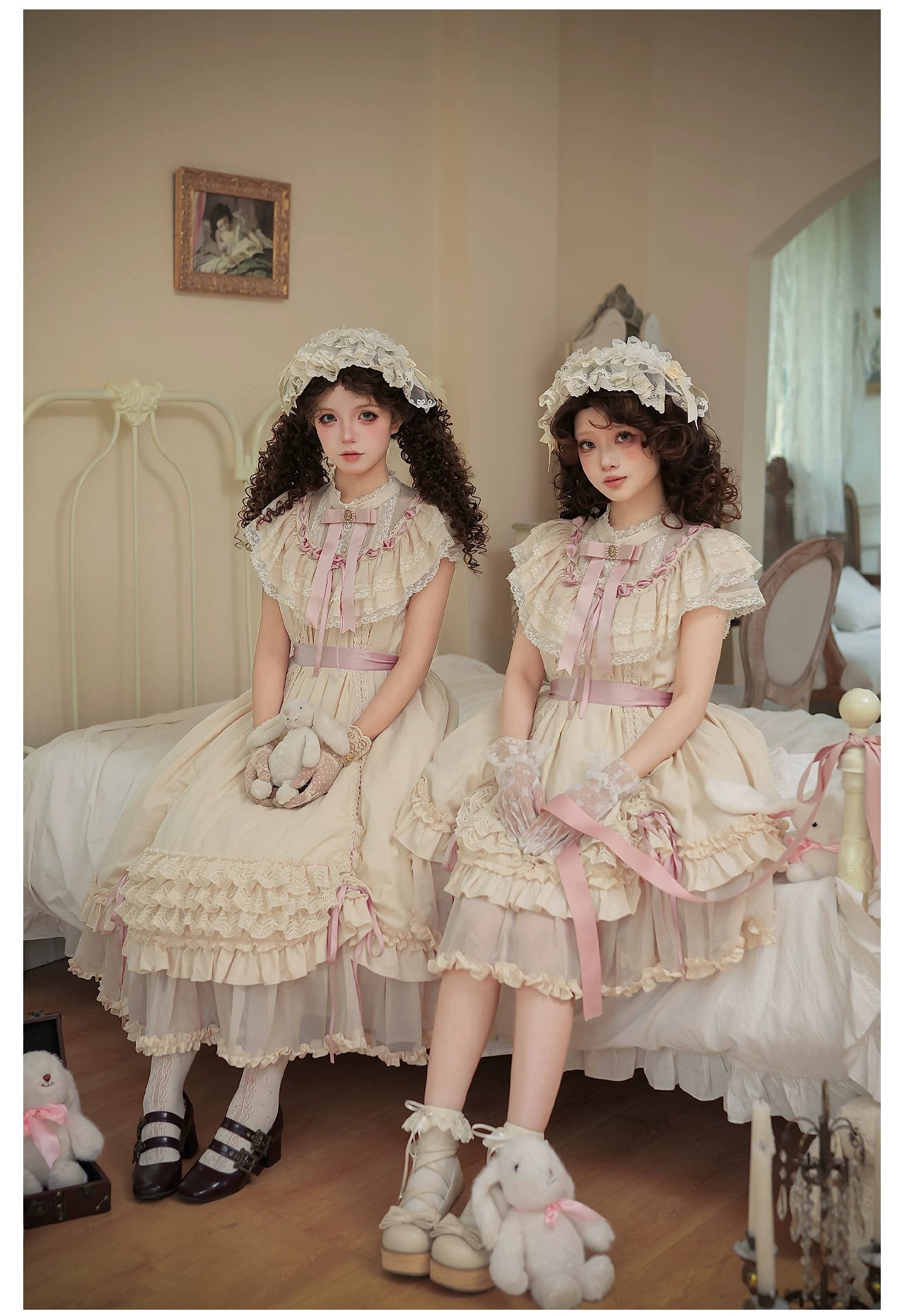 Lily's Dream - Cotton Lining Classic Lolita OP, Drawstring Liftable Hem 45539:854760