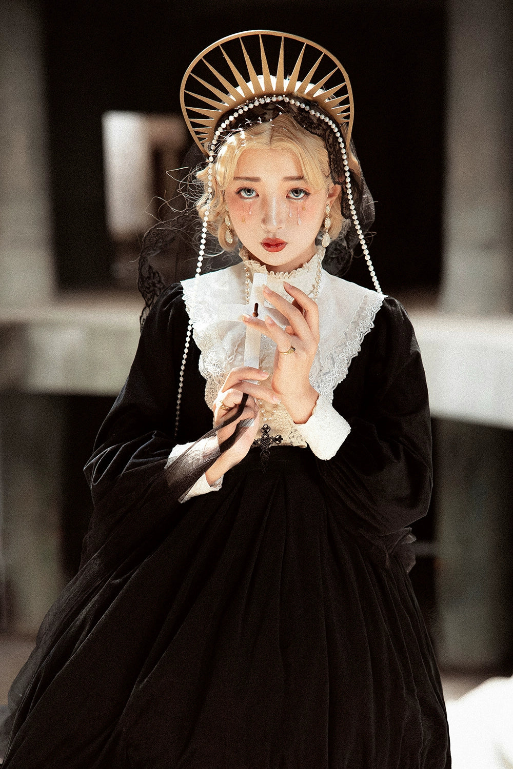 (BFM)Miss Point~Customized Lolita Dress Vintage Elegant Velvet OP Dress 32520:391724