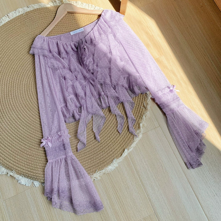 With PUJI~Letters and Poetry~Summer Classic Lolita Tulle Lace Bolero with Multi-Color 42928:758076