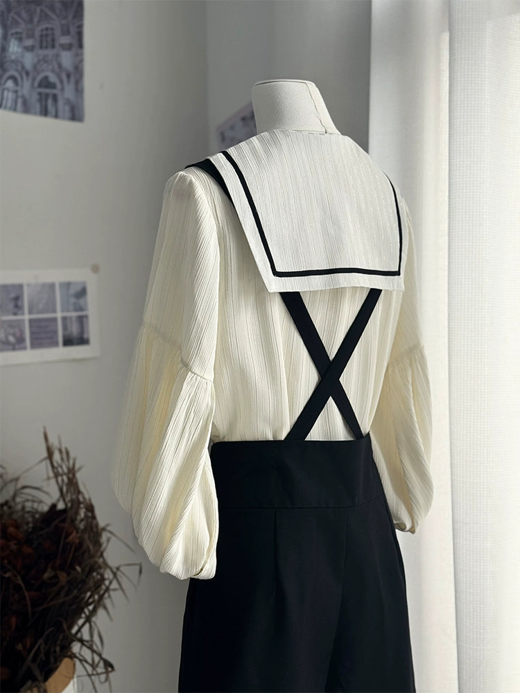 CastleToo - Street Whistle - Bishop Sleeve Ouji Lolita Sailor Blouse, Suspender Shorts