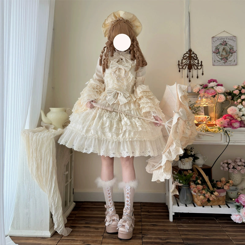 Hanguliang~Love and Heart Palpitations~Wedding Lolita JSK Bridal Lolita Dress   