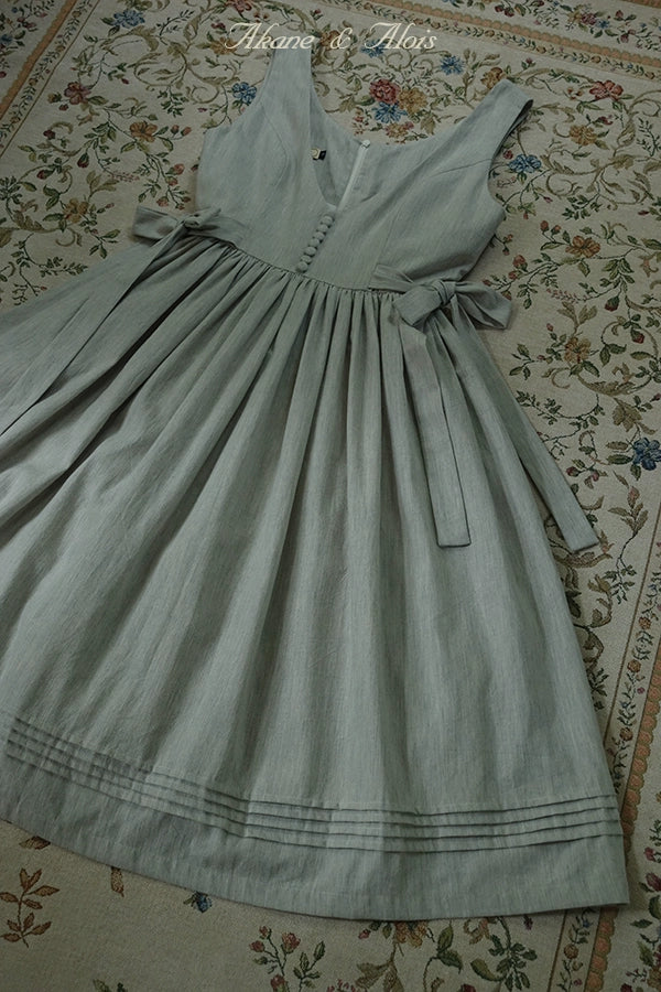 Akane Alois~Grass Leaves~ Elegant Lolita Light Gray Dress   