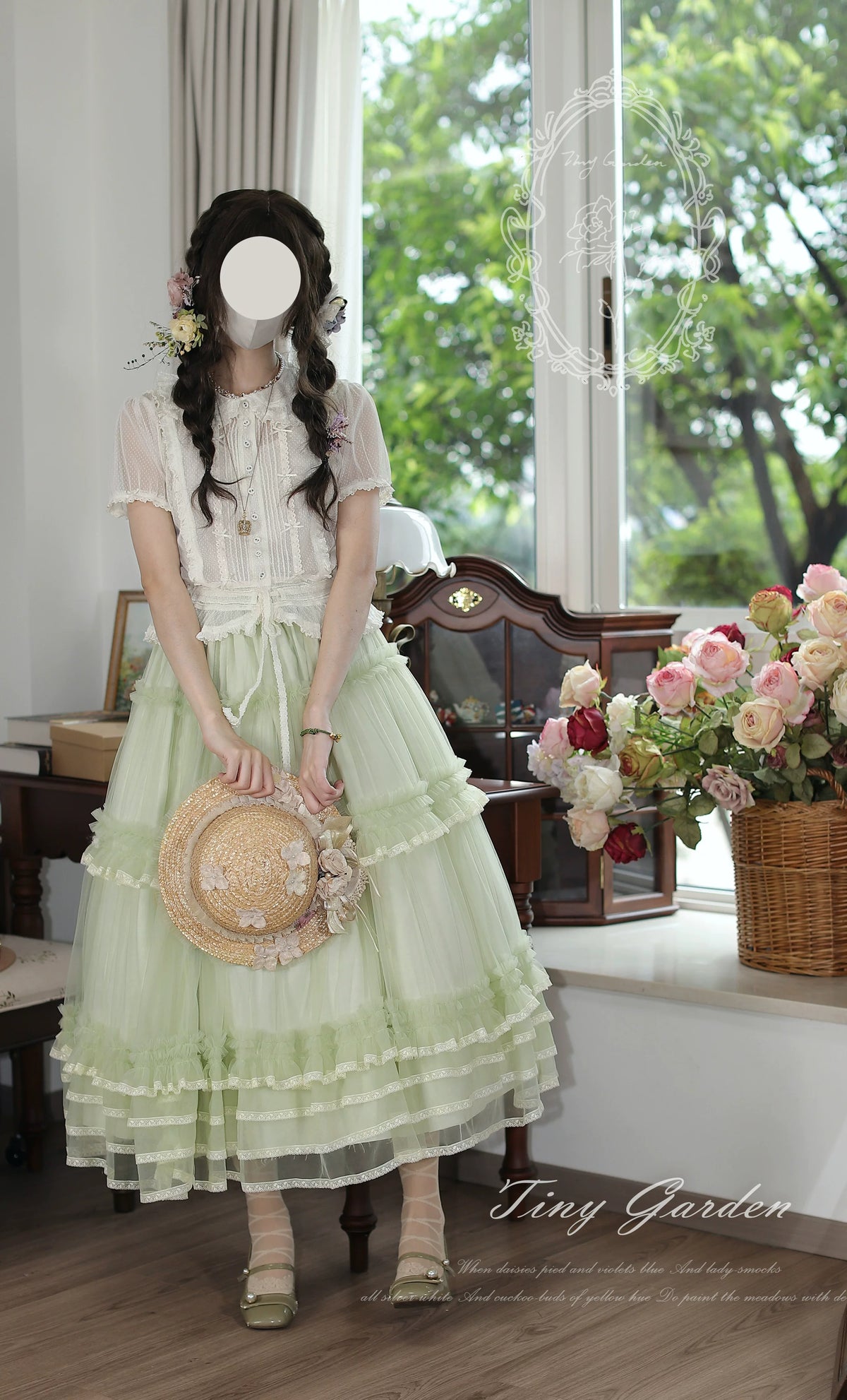 Jardin Garden - Classic Lolita Tulle Underskirt, Tiered Ruffles 45926:868483