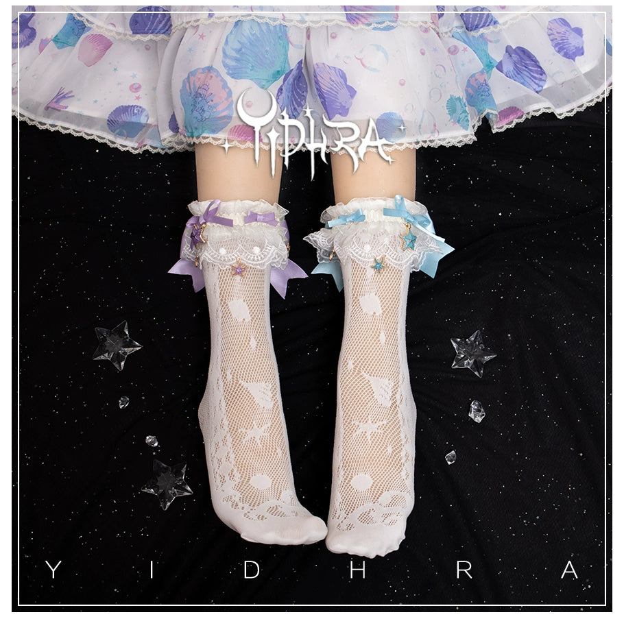 (BFM)Yidhra~Akuya Sea Tears~Lolita Socks With Shells Pattern   