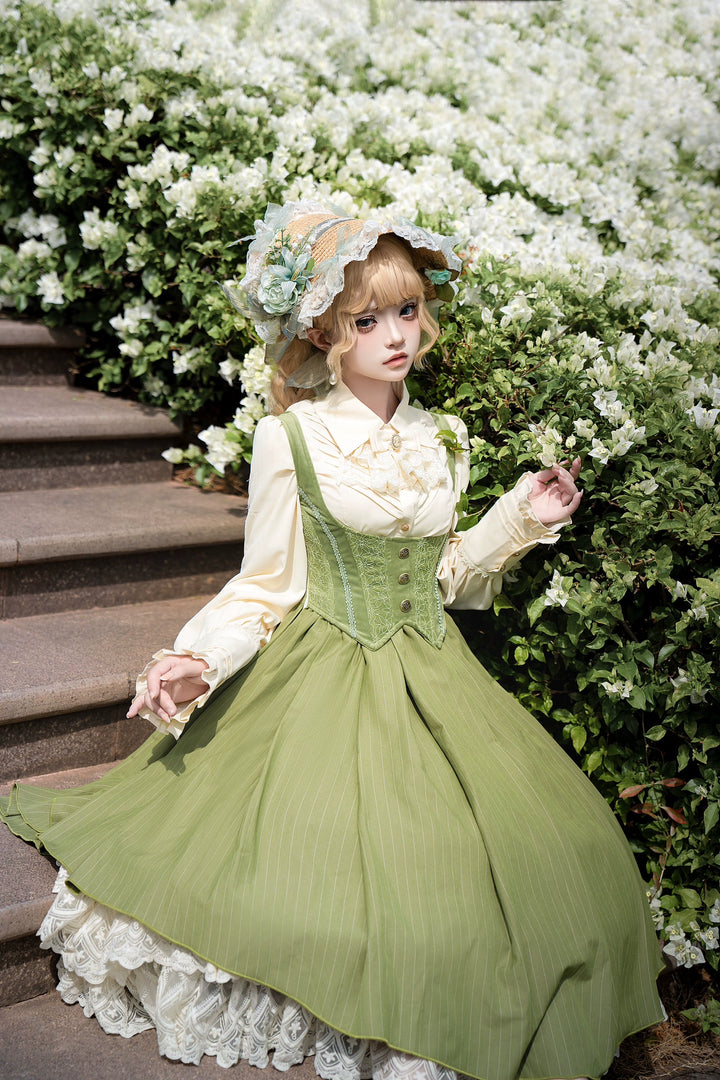 DMFS Lolita~Dreamland of Enchantment~Classic Lolita JSK Retro Bust-supporting Lolita Dress