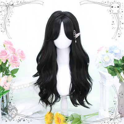 Dalao Home~Contains Items~Natural Lolita Long Curly Black Wig natural black wig with a hair net  