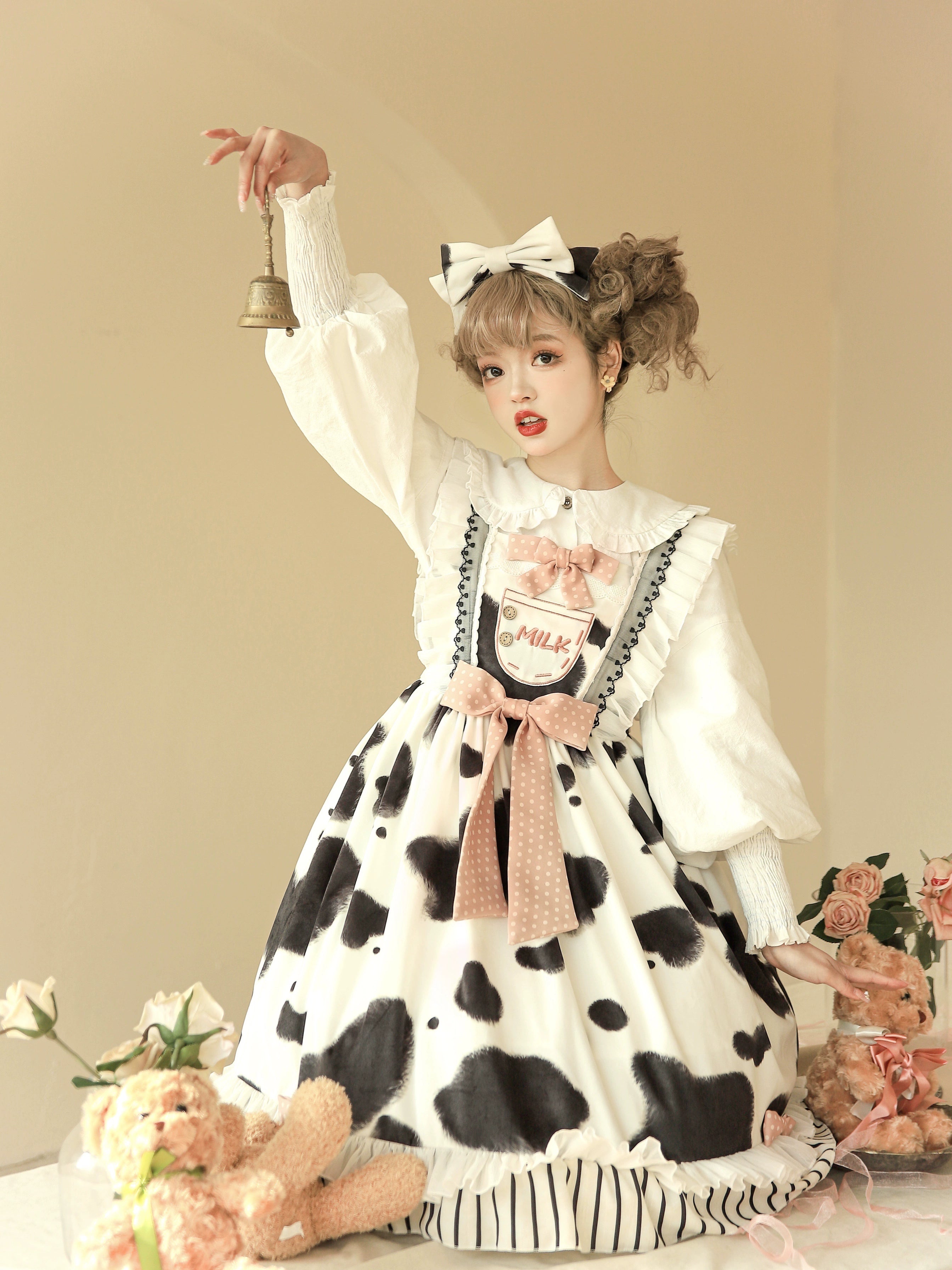 Polaris Lolita - Milky Dango - Cow Spot Kawaii Lolita JSK, Side Pockets 44304:803802