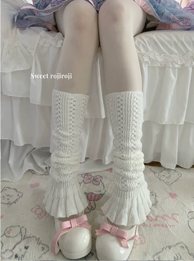 Roji Roji~Sweet Lolita JK Girl Bow Socks Leg Warmer Butterfly Knot   
