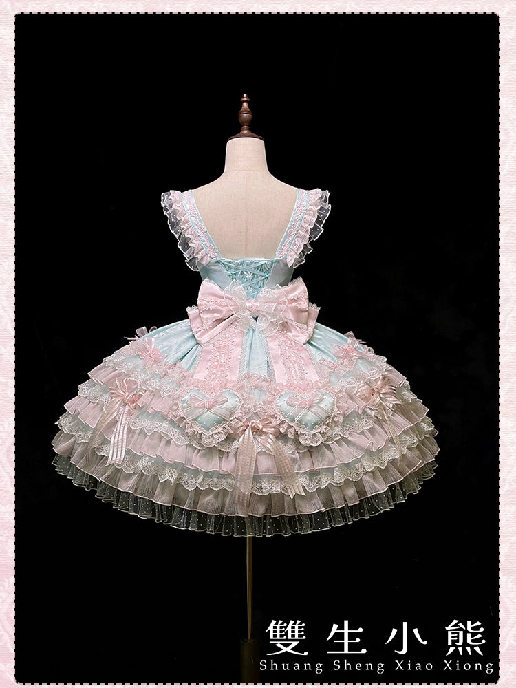 Shuang Sheng Xiao Xiong - Heart of Love - Sweet Lolita Wedding JSK, Bow Details 44306:803122