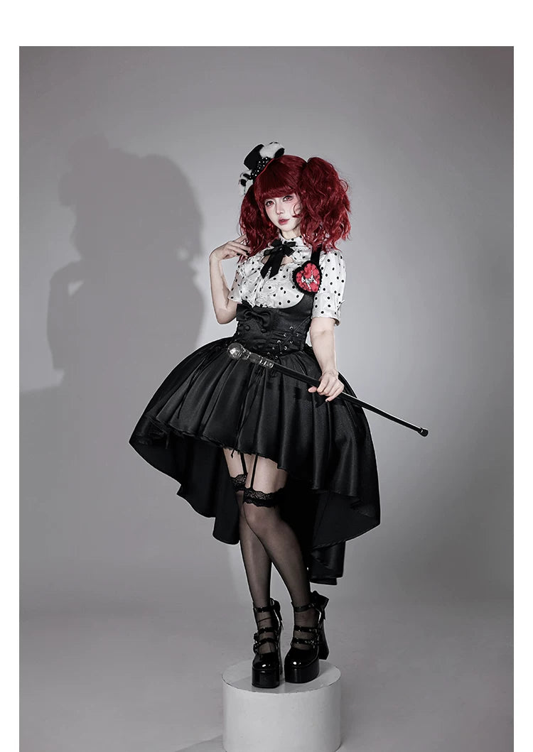 Dalmatian - Gothic Lolita Bust-supporting JSK Dress, High-low Hem 45605:854985