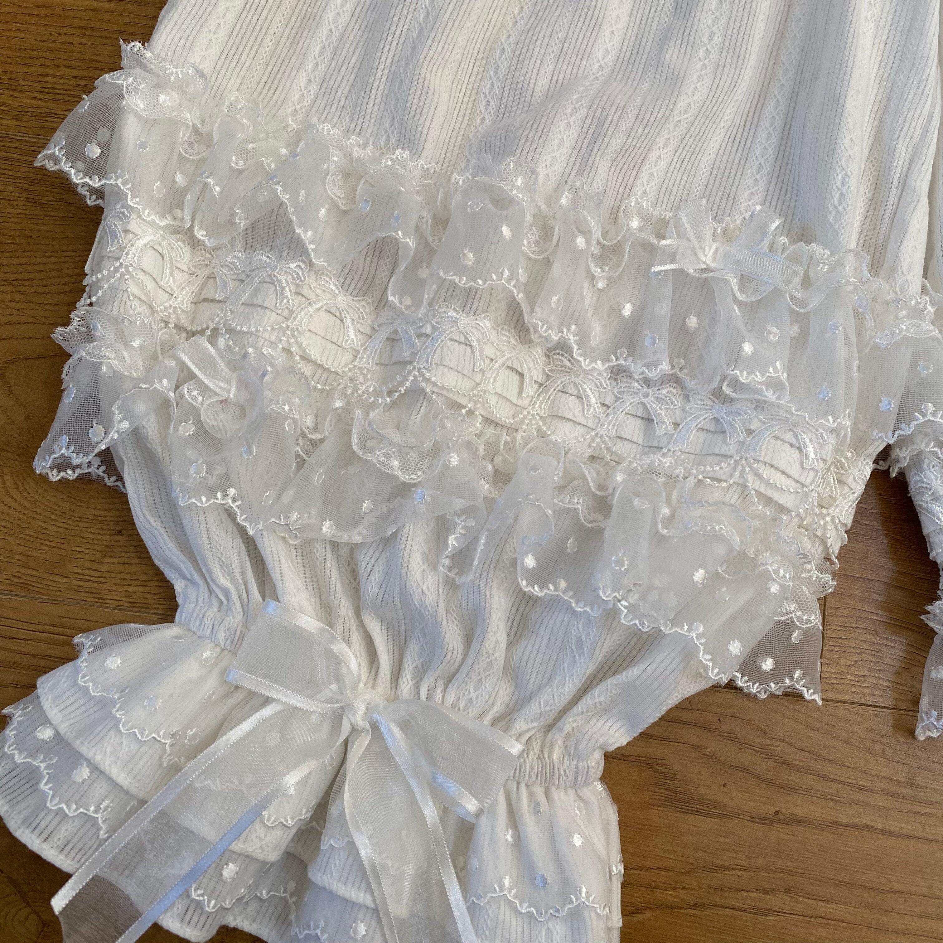 Cotton Lolita Bloomers with Polka Dot Tulle 45479:851491