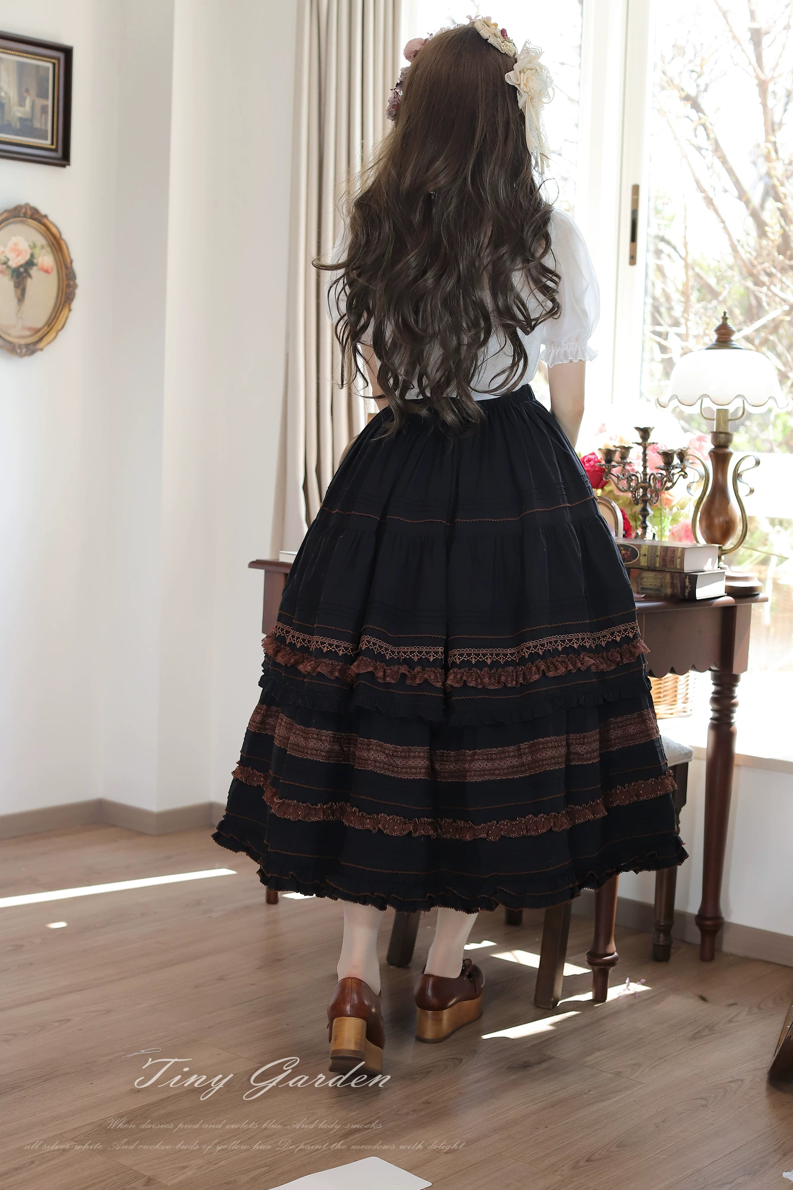 Marguerite Daisy - Classic Lolita Cotton Lining Skirt, Side Pocket