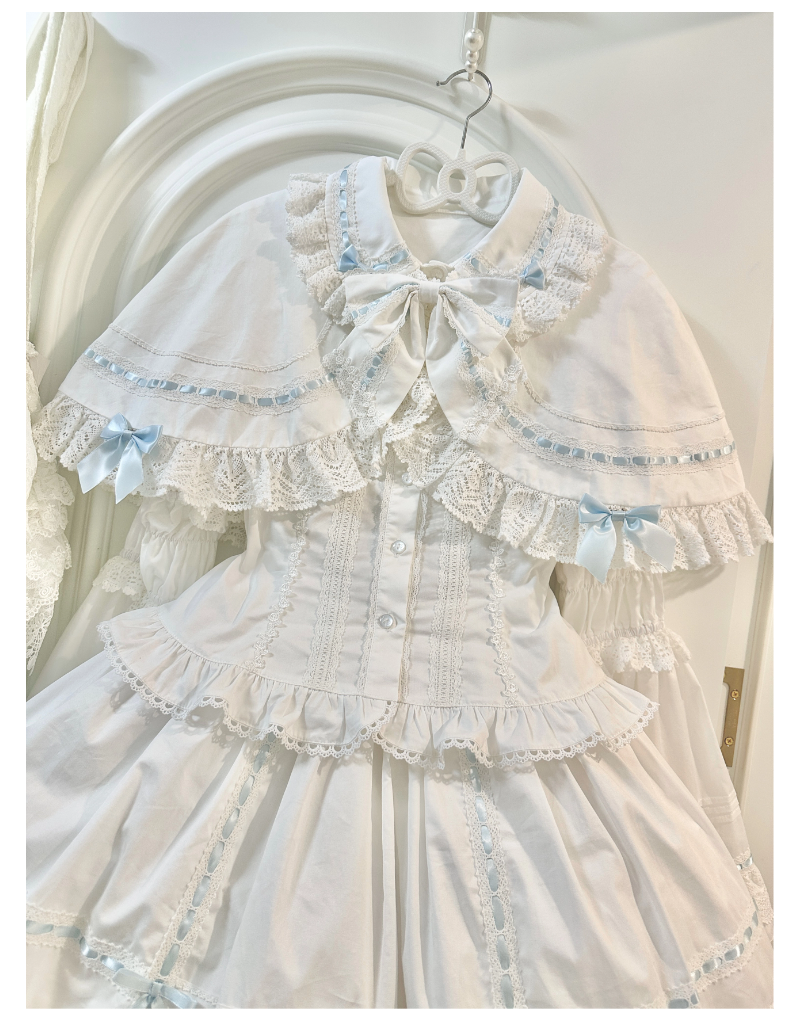 AerialCat~Praying Snowfall~Old School Lolita Skirt Suit Cape Princess Sleeve Shirt   