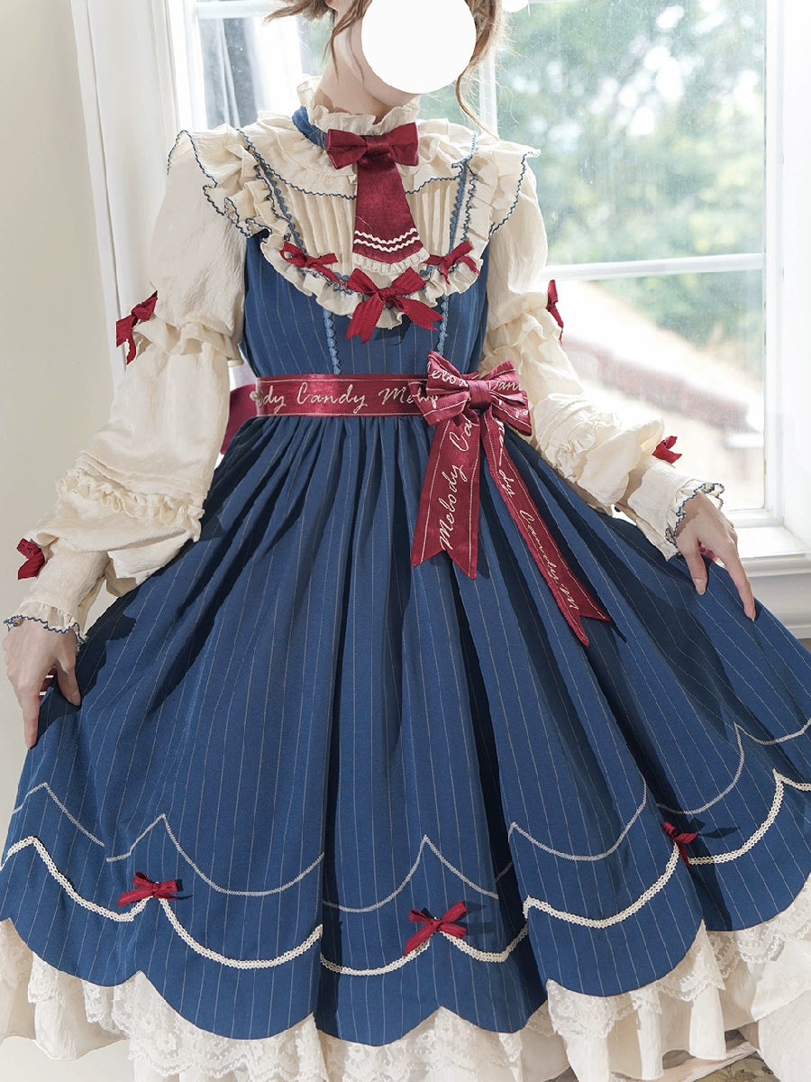 Buling Moon~Sweetheart Puppet~Retro Lolita OP Elegant Daily Lolita Dress   