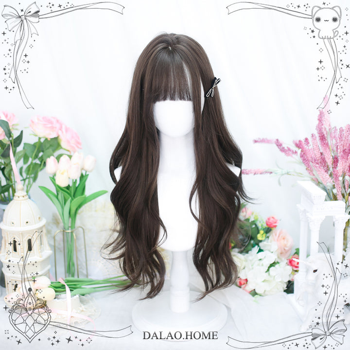 Dalao~Daily Lolita Wig Long Curly Various Styles Ins KOL Wig 2540 Cold Brown  